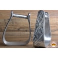 thumbnail image 2 of HILASON Horse Western Saddle Stirrup Tack Engraved Aluminum Angled Slanted Stirrups | Riding Rider Safety, 2 of 4