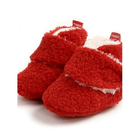 

Topumt Baby Unisex Baby Cozy Fleece and Faux Plush Booties Newborn Unisex Booties