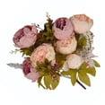 thumbnail image 3 of Ramo de flores de peonía artificial Oficina en casa Decoración floral falsa Fiesta de bodas Ramo de flores de seda, Champán Eigraketly HA7181-01B, 3 of 6
