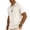 White #005, variant on Mens Linen Polo Shirt Short Sleeve Summer Beach Vacation Shirt Casual Lightweight Button Henley Top, 2XL