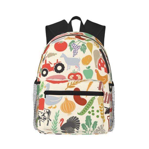 Disketp Farm Mochila Ligera Clásica con Múltiples Bolsillos, Mochila Casual para Hombre y Mujer, Ideal para Escuela, Trabajo y Viajes