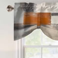 thumbnail image 5 of Tie Up Valances for Windows, Burnt Orange Grey Adjustable Valance Curtains Window Treatment for Living Room/Bedroom, Modern Abstract Oil Painting Rod Pocket Kitchen Curtains & Drapes 42x12 Inch, 5 of 9