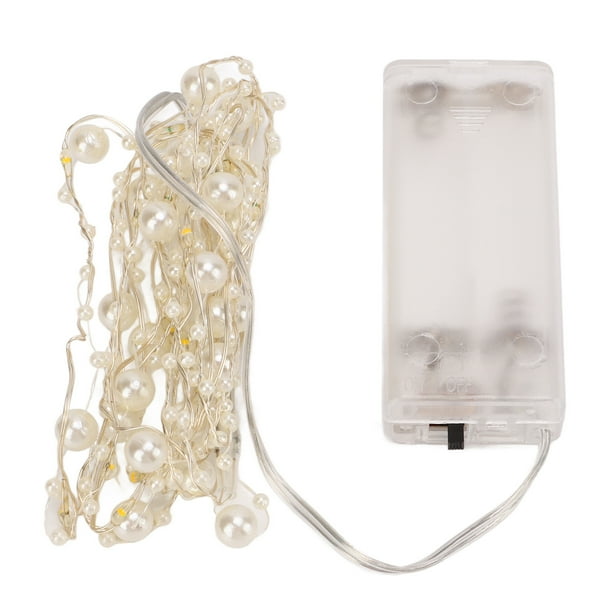 Cadena De Luces, Atractivas Luces LED Decorativas, 4 Piezas, Perlas Blancas, Peso Ligero Para Decoración De Bodas