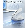 thumbnail image 3 of TECKNET Ergonomic Wireless Mouse, Rechargeable Mouse Wireless Silent for Carpal Tunnel Right Hand, 2.4GHz USB Vertical Mouse Wireless for Laptop, 5 Adjustable 4800 DPI, Computer, MacBook, Desktop, 3 of 8