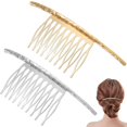 thumbnail image 1 of Hair Combs Women Decorative Embellish Hair Comb Photo Shoots Golden Color 2Pcs, 1 of 2