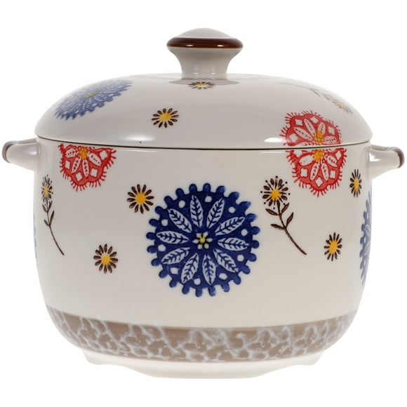 Ceramic Soup Bowl Lidded Ceramic Dessert Bowl Stew Soup Bowl Japanese Style Tureen with Lid