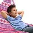 thumbnail image 1 of Nordic Lounger Chair Bag, Geometric Abstract Snowflake Pattern European Ornamental Knitting Design, High Capacity Storage with Handle Container, Lounger Size, Lilac Dark Coral White, by Ambesonne, 1 of 5