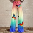 thumbnail image 2 of kaondbfi Women's Print Jeans Mid Waisted Wide Leg Baggy Flare Pants with Pockets Summer Jeans for Women, 2 of 9