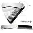 thumbnail image 4 of Herunwer Stainless Steel Folding Comb - Hair and Beard Comb with Cover for Men - Ideal for Grooming, Detangling, and Styling., 4 of 9