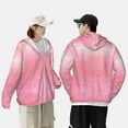 thumbnail image 6 of Daiia Sparkly Pink Glitter UPF 50+ Sun Protection Hoodie Jacket Lightweight Long Sleeve Sun Shirt for Women Men with Pocket Hiking Outdoor-XX-Large, 6 of 9