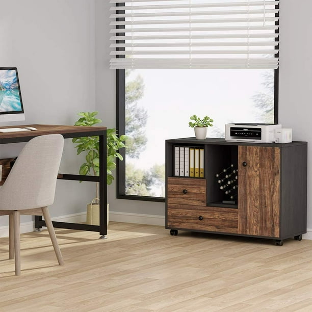 2 Drawer File Cabinet, Lateral Mobile Filing Cabinets ...