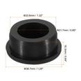 thumbnail image 2 of Uxcell Silicone Rubber Hole Plug 33.6mm Diameter Soft Flexible Stopper for 32-33.3mm Hole Black 10 Pieces, 2 of 5