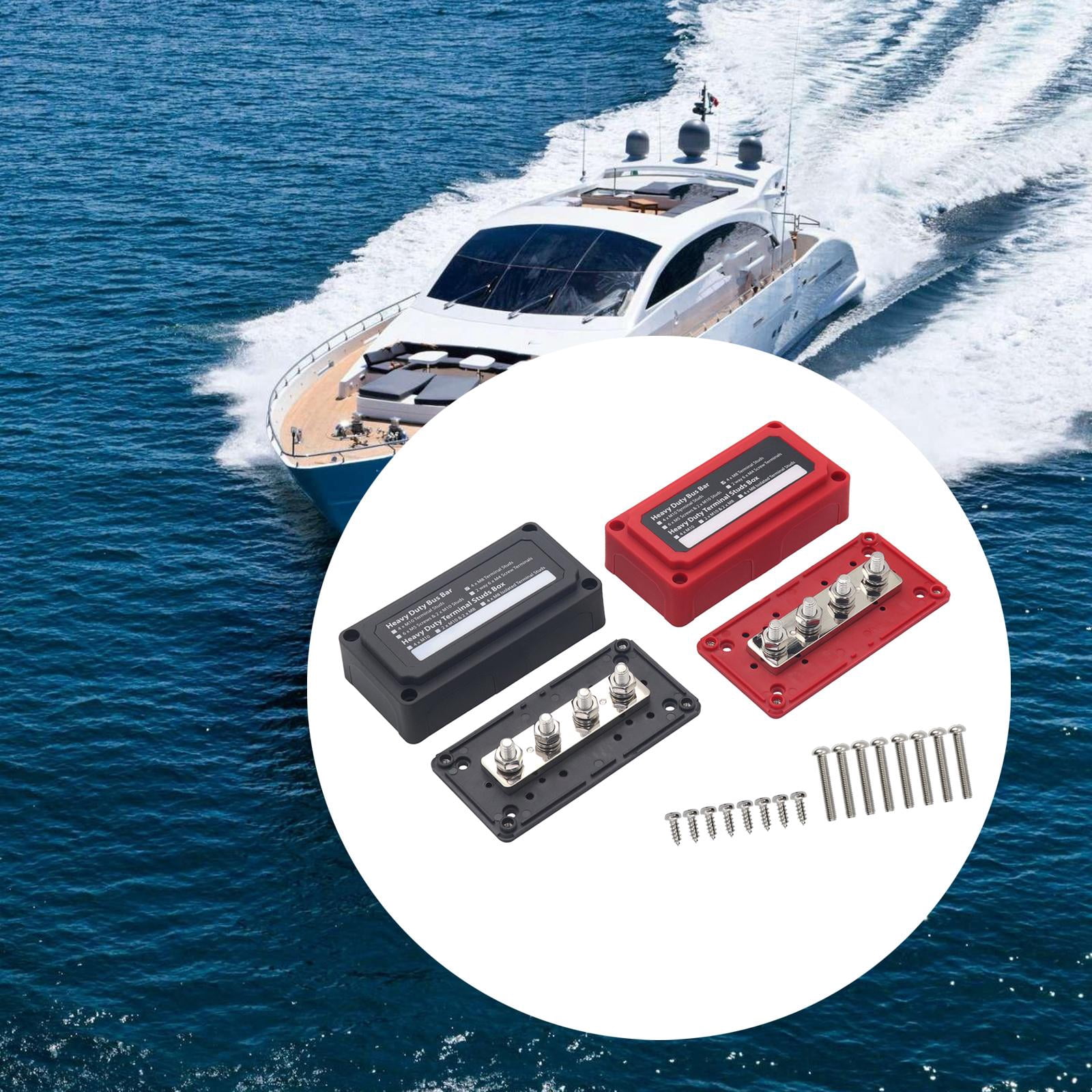 2x Power Distribution Block Junction Block Heavy Duty 300 Amp Rating Bus Bar Terminal Block for Truck Boat Car RV Marine Style A