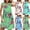 Blue, variant on Womens Floral Print Crew Neck Sleeveless Loose Mini Dress Soft Comfortable Casual Everyday Outfit Blue S