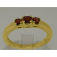 thumbnail image 3 of LBG British Made 9k Yellow Gold Natural Garnet Womens Anniversary Ring - 33 size options - Size 5, 3 of 6