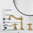 thumbnail image 5 of 8 Inch Two Handle Widespread Bathroom Sink Faucet with Antique Brass  and   Drain, 5 of 8