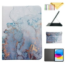 SaniMore New iPad 10th Generation Case 10.9 inch 2022, iPad 10 Case Marble Design Shock Proof Stand Cover with Auto Sleep/Wake Protective Case for 10.9” iPad 10th Gen 2022 A2696 A2757 A2777, Gold
