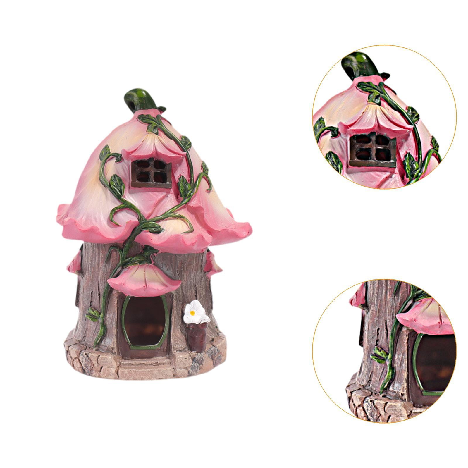 simhoa Fairy Garden Decor House Statue Sculpture,Creative, House, Resin Statue for Outdoor, Yard, Decoration