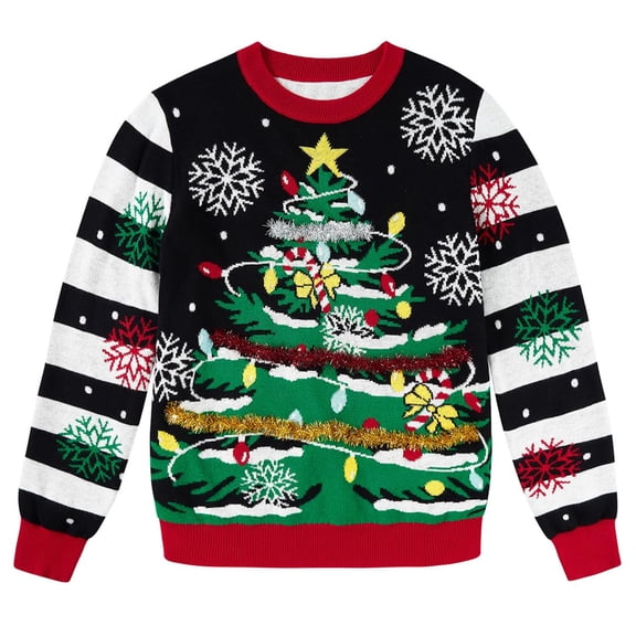 Lanbubble Boys Girls Ugly Christmas Sweater Holiday Party Pullover Xmas Sweatshirt for Kids Size 7-14