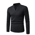 thumbnail image 2 of Yiliang V Neck Pullover Sweatshirts Knitted Shirts for Men Fall and Winter Long Sleeve Warm and Thermal Top Clothes ,Black,2XL, 2 of 6