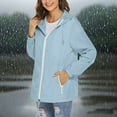 thumbnail image 5 of Light Royal Blue Women with Hood Waterproof Lightweight Jacket Hoods Outfits Rain Coat for Women Long Sleeve Fall Winter Jacket Zip Up 2025 Clothing Trendy Country Concert XL, 5 of 7