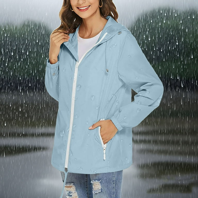 Open Front Jacket for Women New Womens Waterproof Raincoat
