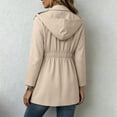 thumbnail image 6 of Jsaierl Women's Hooded Utility Anorak Jacket Drawstring Waist with Flap Pockets Lightweight Spring Fall Casual Travel Coat, 6 of 9