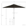 thumbnail image 3 of Sun Master Series Patio Market Umbrella in Pacifica with Aluminum Pole Fiberglass Ribs Collar Tilt Crank Lift, 3 of 5