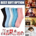 thumbnail image 6 of 5 Pairs Womens Fuzzy Slipper Socks Super Soft Microfiber Fluffy Cozy Winter Warm Fuzzy Crew Socks, 6 of 6