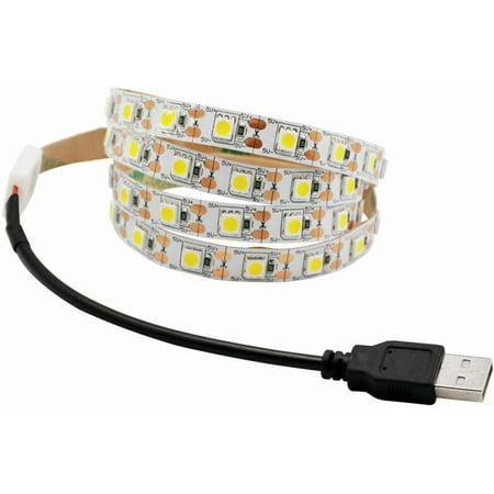

QAQ-5V USB LED Strip Light White TV Backlight Lamp Self Adhesive Flexible Tape Wire (Warm White-30cm 18leds)**