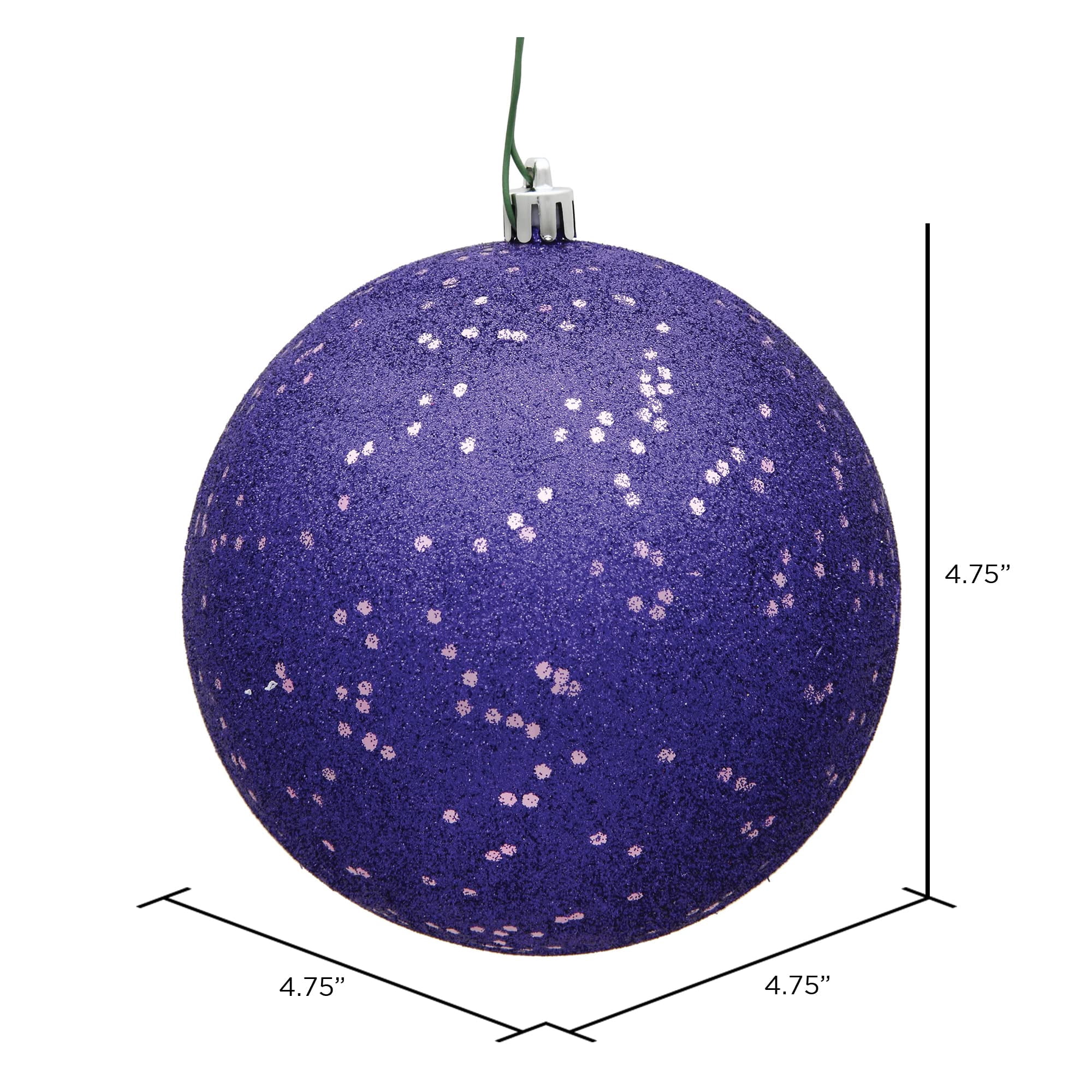 Vickerman 4.75" Purple Sequin Ball Ornament, 4 per Bag