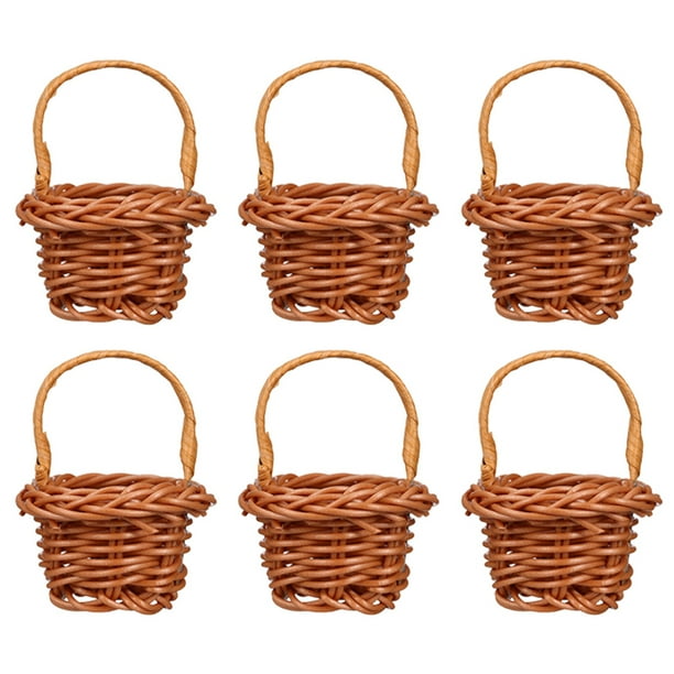 6 piezas mini canasta de flores pequeñas canasta tejida decoraciones decorativas de canasta decorativa