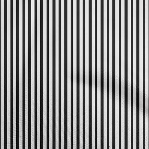 oneOone Polyester Spandex Black Fabric Stripes Sewing Craft Projects Fabric Prints By Yard 56 Inch Wide