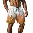 thumbnail image 6 of Men's Trendy Swim Trunks - Vibrant Flame Print & Mesh Liner | Quick-Dry Hawaiian Bathing Suit with Secure Pockets for Beach, 6 of 9