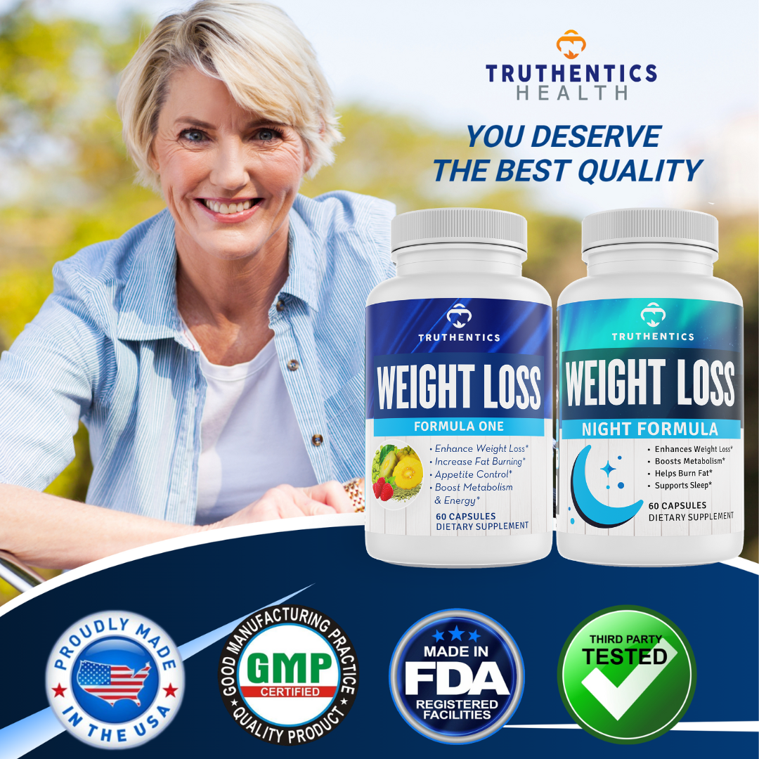 Truthentics Weight Loss Supplement Bundle - Nighttime Fat Burner (60ct) & Daytime Weight Loss Formula (60ct) - Supports Metabolism, Energy & Appetite Control - 2-Step System