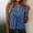 Blue, variant on Women's Solid Color Casual V-Neck Sleeveless Loose Fit T-Shirt Top
