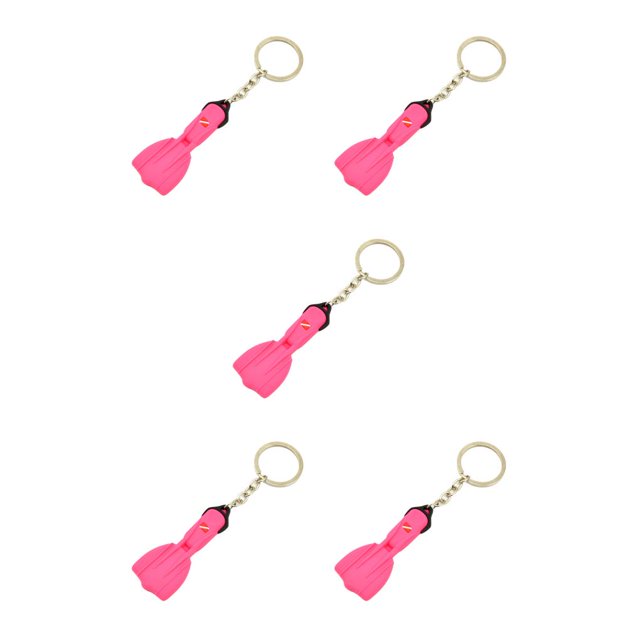 QualitChoice Keychain Mini Dive Fins Shaped Personalized Sea Theme Kayak Sailing Charm Pendant Gift Keyring Ornament Backpack Purse Pink 5Set