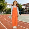 thumbnail image 6 of ZLBDYG Baggy Bib Overall for Girls Straight Leg Jumpsuit Wide Leg Suspender Pants Preppy Solid Pocket Dungarees Pants, 6 of 7