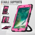 thumbnail image 5 of For iPad 6th/5th Generation Case 9.7 inch 2018/2017, 360 Rotating Shockproof Cover with Stand, Handle, Shoulder Strap, Rose Panel, 5 of 7