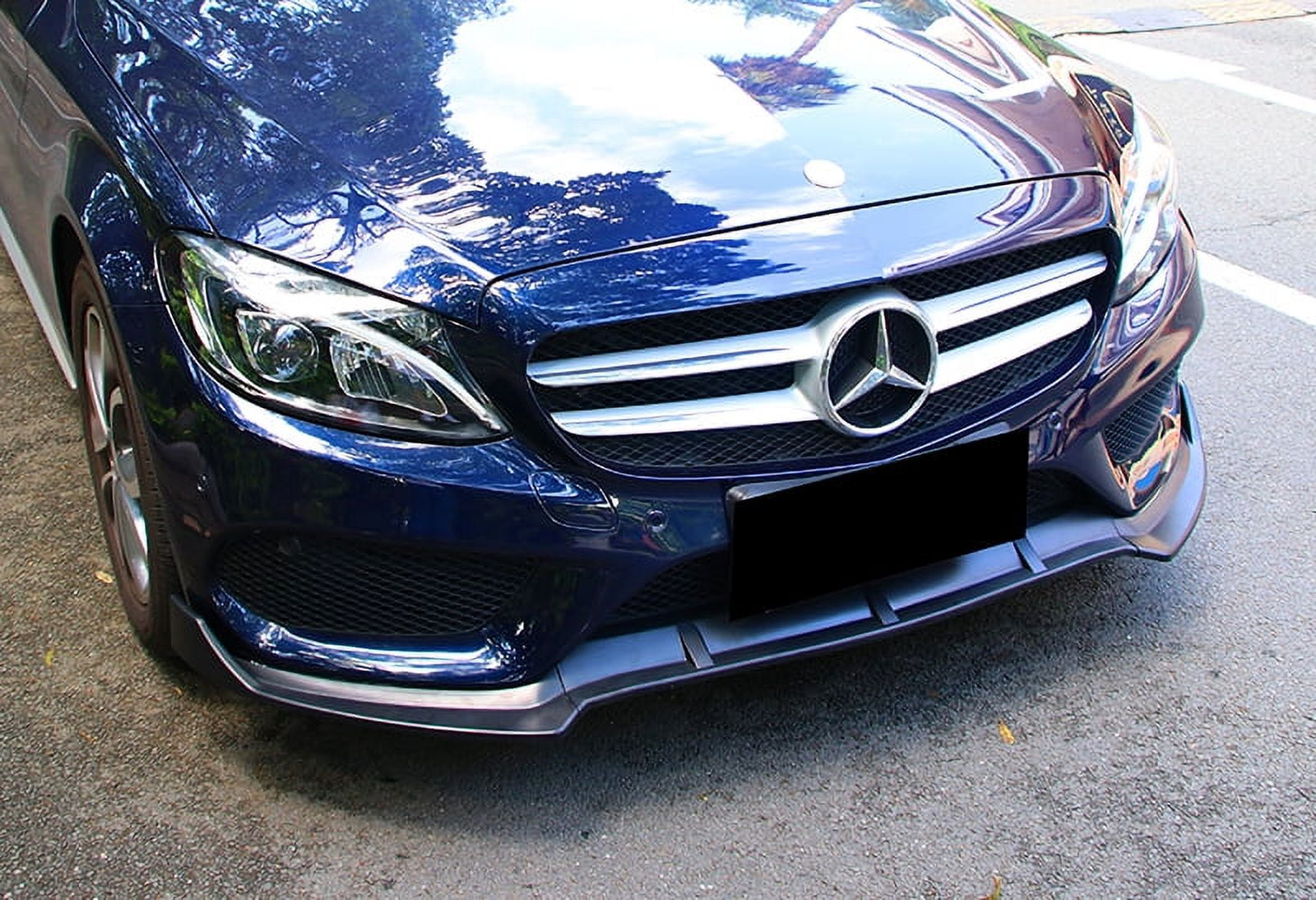 Stay Tuned Performance For 15-18 Mercedes W205 C180 C250 C300 Unpainted Black Front Bumper Body Lip 3PC