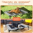 thumbnail image 3 of XL Outdoor Dog Bed, Elevated Dog Bed with Durable Oxford Fabric, Textilene Mesh, Metal Frame for Indoors, Outdoors, Lawn, Dark Grey, 3 of 15