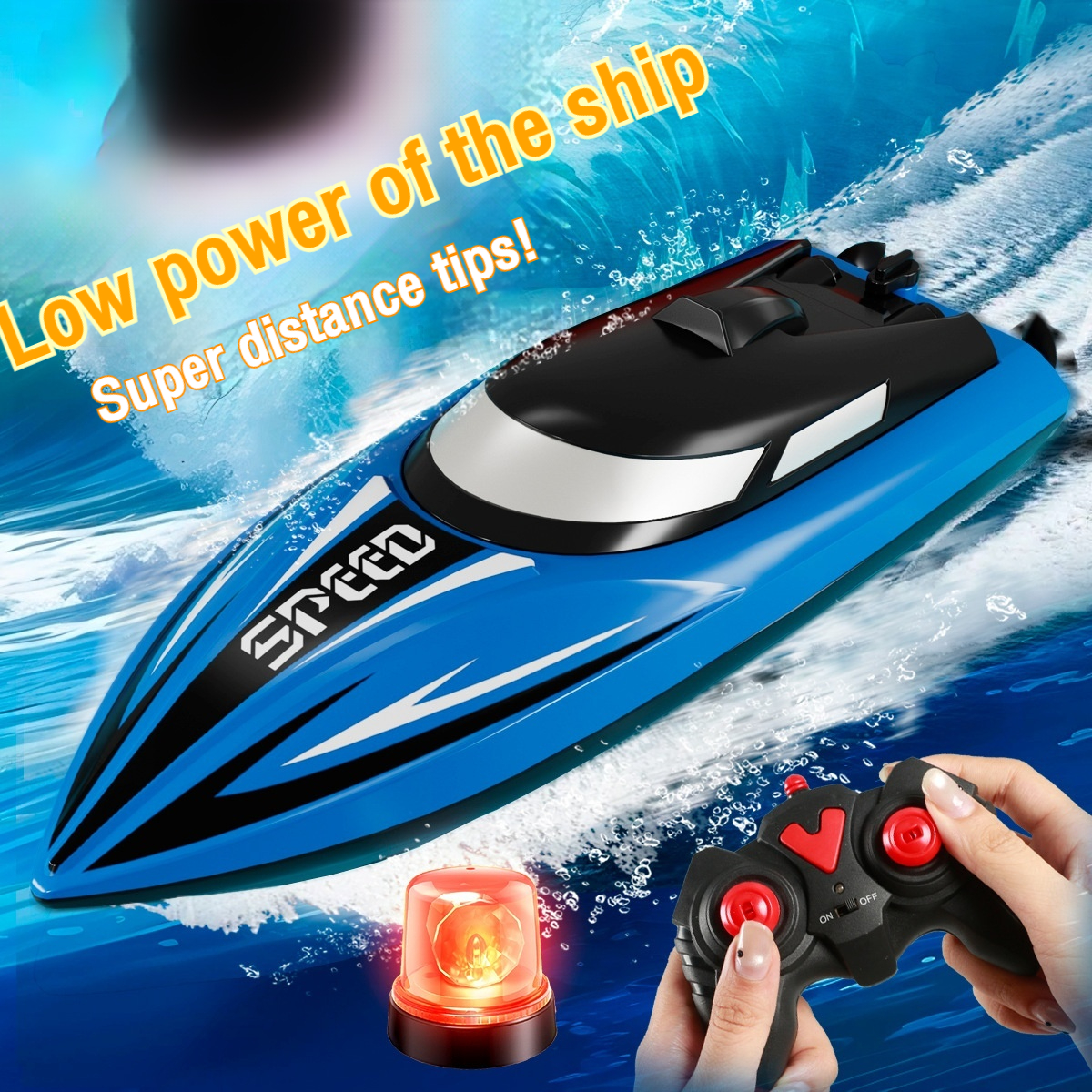 RC Boat for Pool 2.4G Remote Control Boat with Lights, Racing Boats for Kids & Adults Christmas Birthday Gifts(Red)