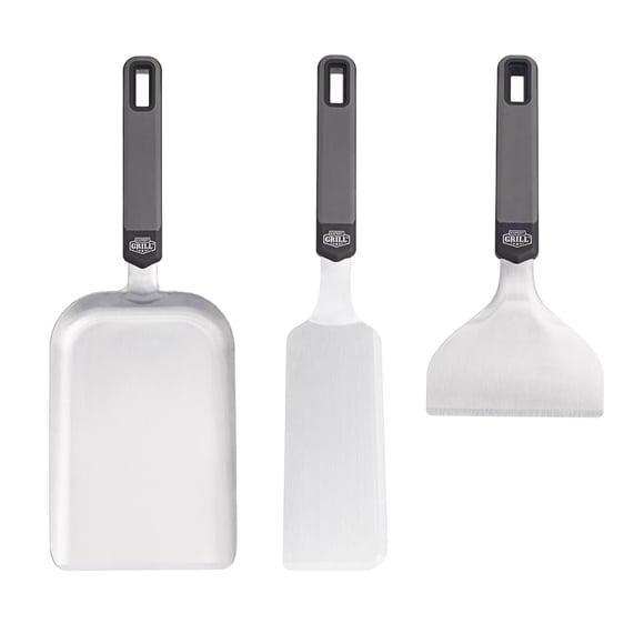 EXPERT GRILL PL Stainless Steel 3 Pieces Griddle Tool Set, Include 2 Spatula and Scraper