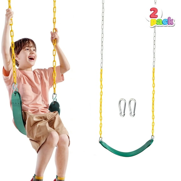 Joyfy 2 Pack Kids Swing Set, Swingset Outdoor For Kids With 66" Heavy Duty Chain Gang All Stars For Playground Backyards