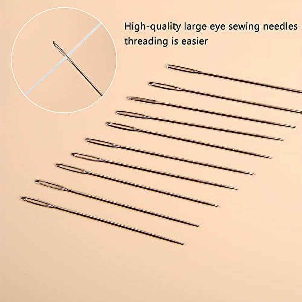 23 PCS Large Eye Sewing Needles, 2.36in Sewing Sharp Needles, Leather  Needle Embroidery Thread Needle, Stainless Steel Yarn Knitting Needles with  a 3.3in Plastic Bottle 