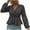 Black, variant on Women's Loose Cotton Linen Blouse Round Neck Casual 3/4 Sleeve Henley Blouses Tops T-Shirts