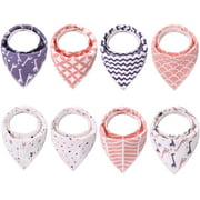 Bibs,8 Pcs Baby Bibs,100% Cotton,Soft and Absorbent,Gift for Kis