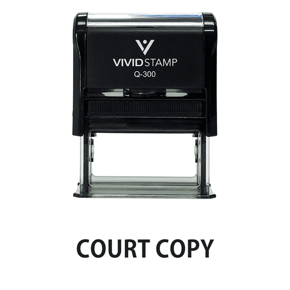 Vivid Stamp Court Copy Self Inking Rubber Stamp (Black Ink) - Large