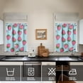 thumbnail image 2 of 2 Pack Strawberry Fruit Kitchen Curtains - Cute Kawaii Watercolor Cartoon Painted Tier Curtains for Small Windows, 27.5x36 Inch, Semi-Sheer Farmhouse Caf Curtains with Rod Pocket, 2 of 4