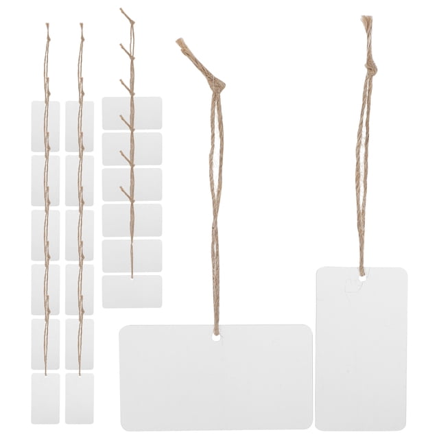 LIFKOME 20Sets Writable Acrylic Hanging Labels for Storage Bins with Rope Multiuse Kitchen Tags